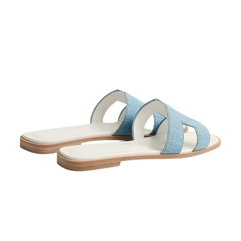 Hermes Oran sandal bleu clair