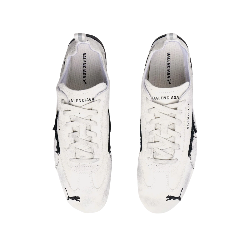Balenciaga x Puma Speedcat Suede Distressed White Black
