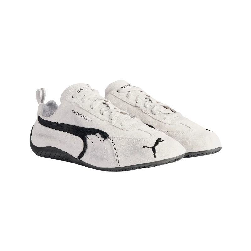 Balenciaga x Puma Speedcat Suede Distressed White Black