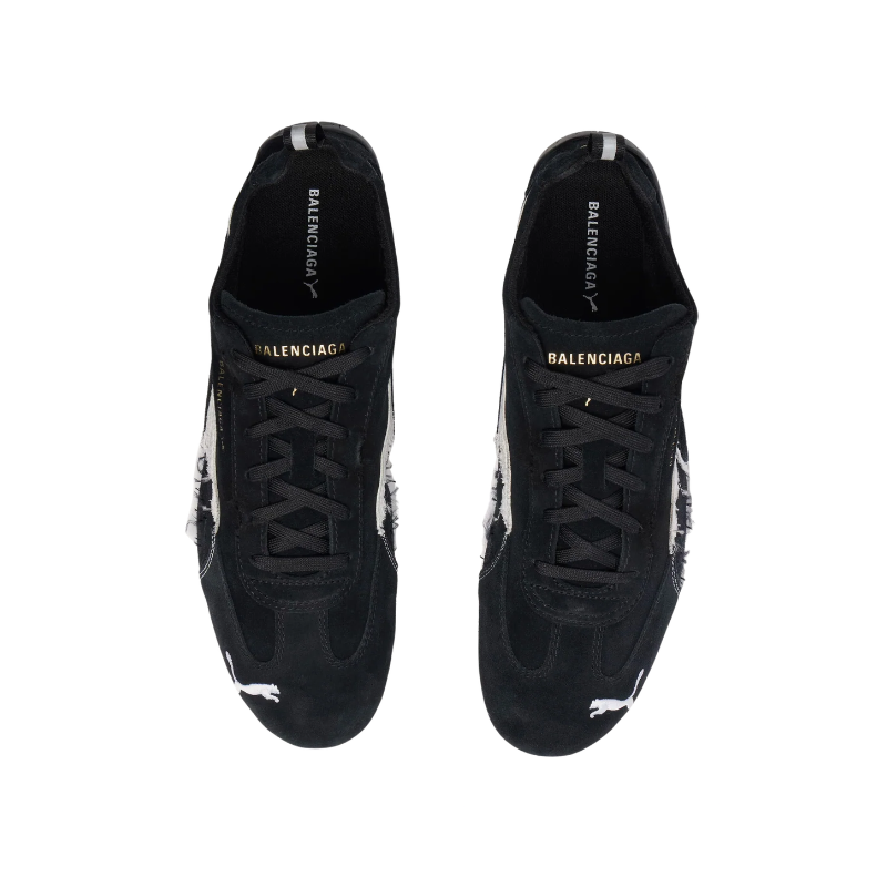 Balenciaga x Puma Speedcat Suede Distressed Black White
