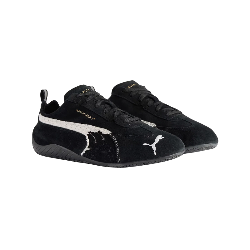 Balenciaga x Puma Speedcat Suede Distressed Black White