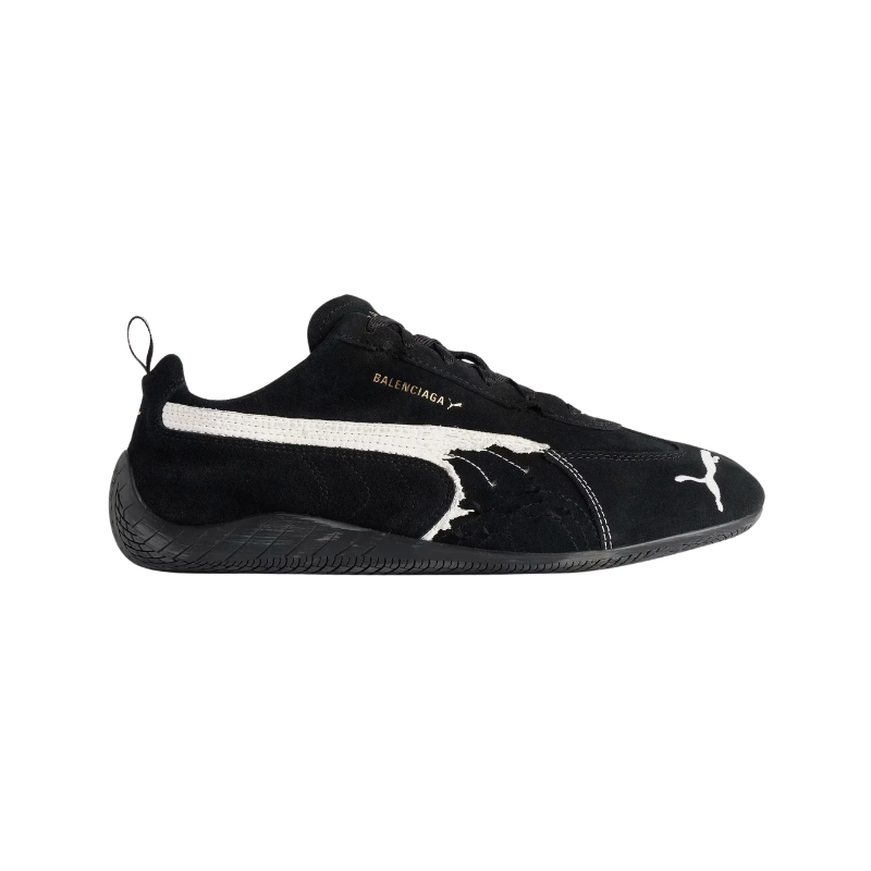 Balenciaga x Puma Speedcat Suede Distressed Black White