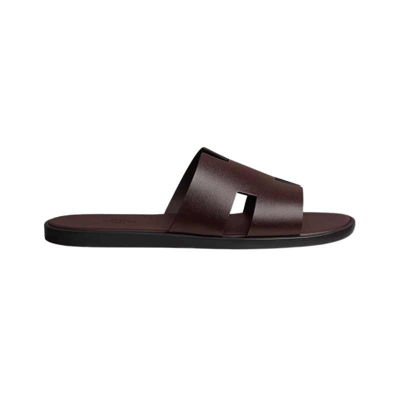 Hermes Izmir Sandals Calfskin leather Dark Brown/Mocha
