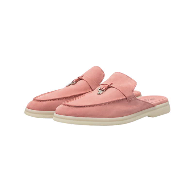 Loro Piana Babouche Charms Walk suede mules pink