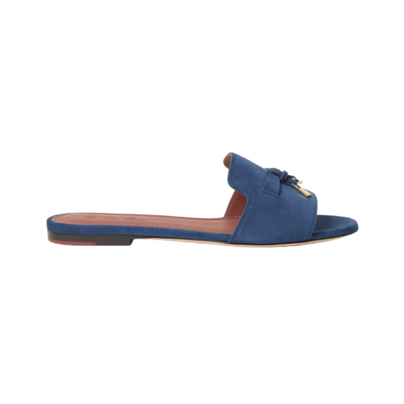 Loro Piana Charms Slides Blue