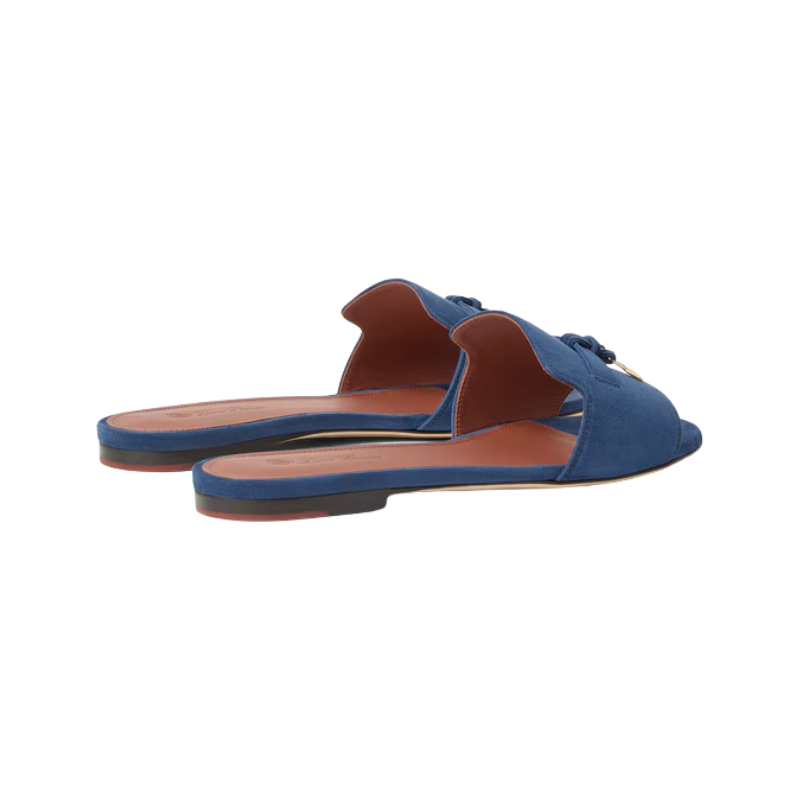 Loro Piana Charms Slides Blue