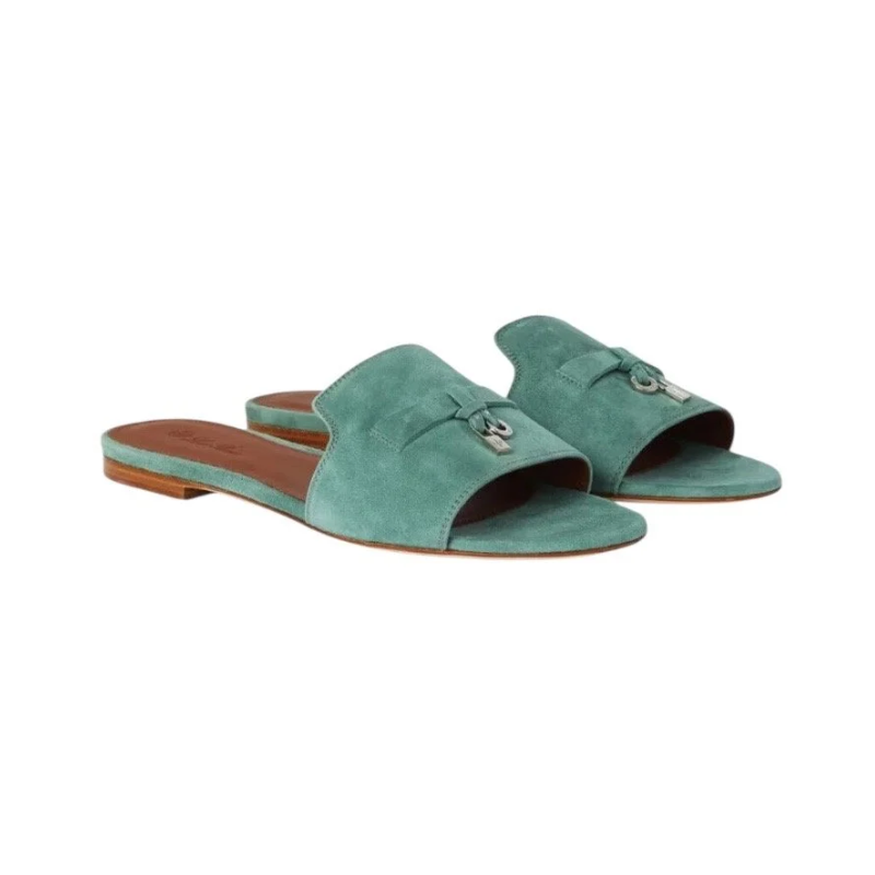 Loro Piana Charms Slides Green