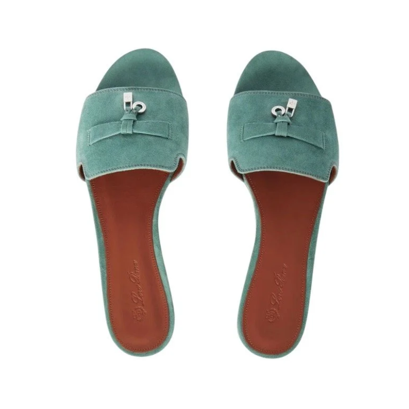Loro Piana Charms Slides Green