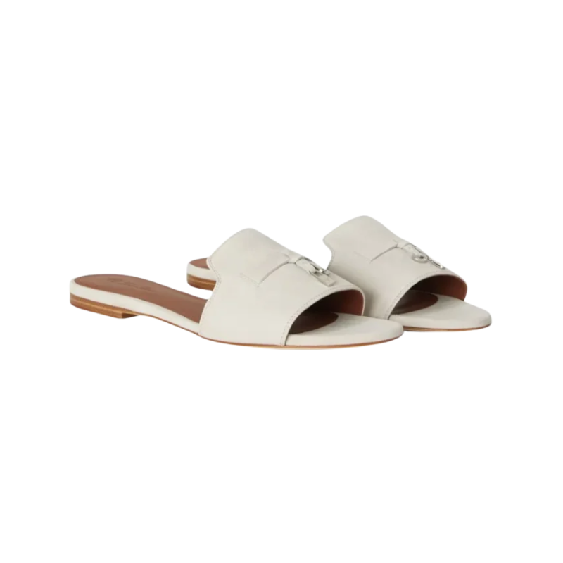 Loro Piana Charms Slides White
