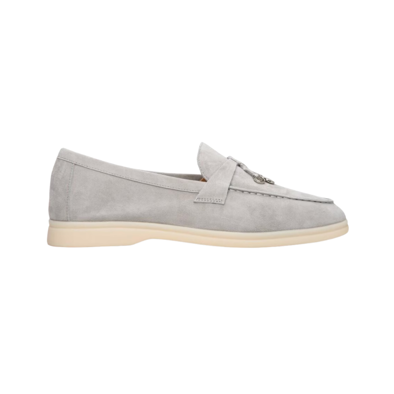 Loro Piana Summer Charms Walk loafers light grey