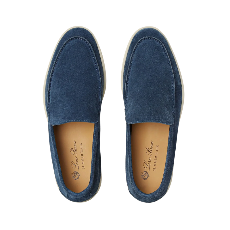 Loro Piana Summer Walk Loafers Sleek Slip-On Blue