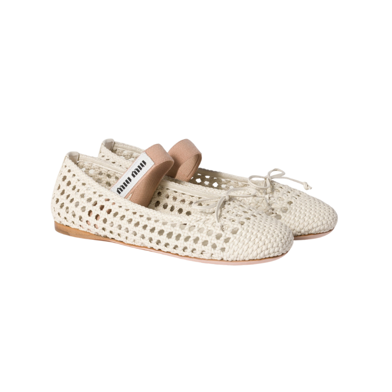 Miu Miu ballet flats natural
