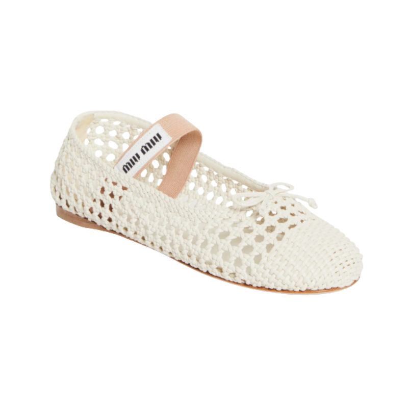 Miu Miu ballet flats natural