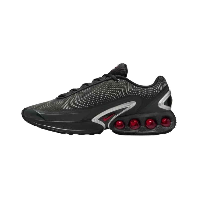 Nike Air Max Dn in the Black / Metallic Silver / University Red