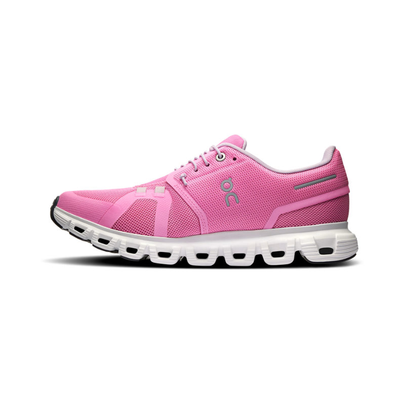 On Women's Cloud 6 Raspberry and White