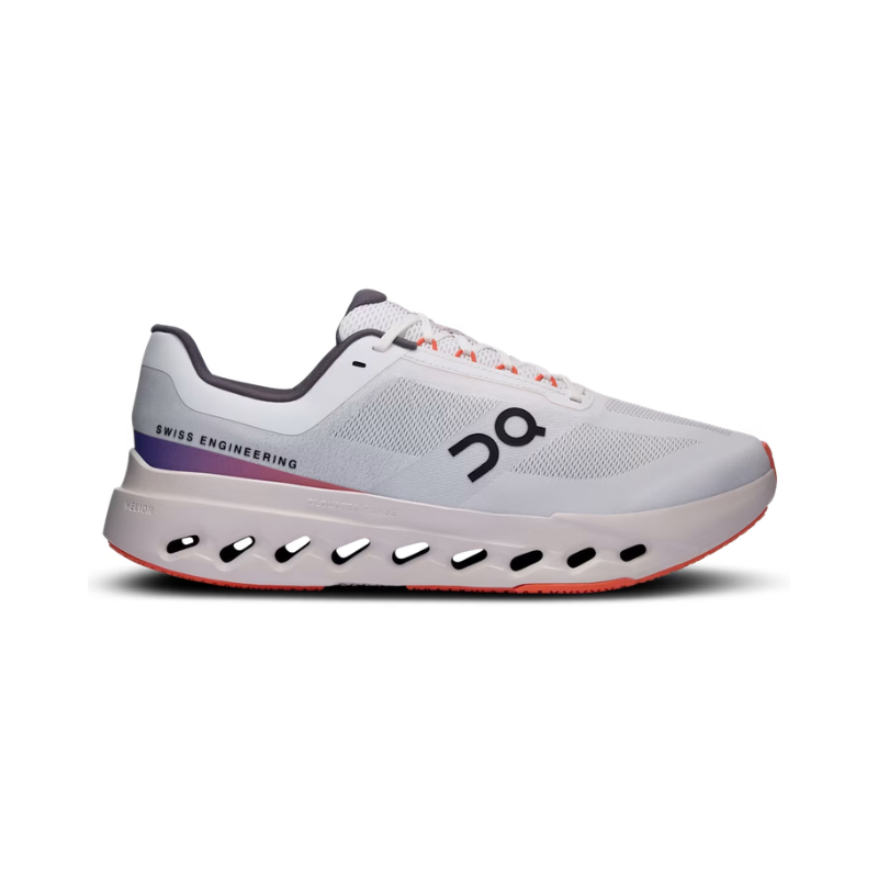 On Cloudsurfer Next in the White and Flame