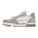 Louis Vuitton LV trainer LOW TOP Velcro strap beige white