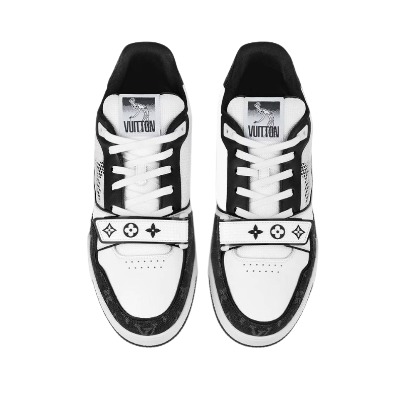 Louis Vuitton LV trainer LOW TOP Velcro strap black white