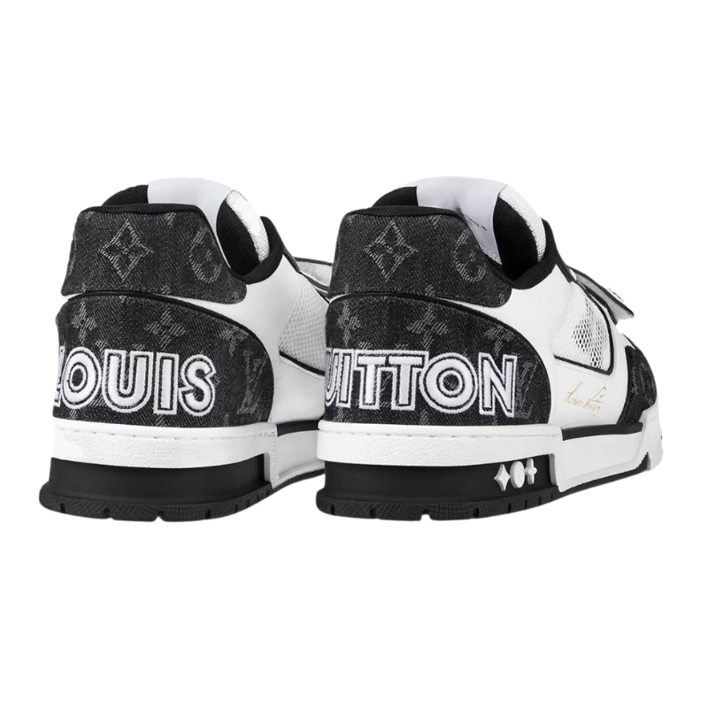 Louis Vuitton LV trainer LOW TOP Velcro strap black white