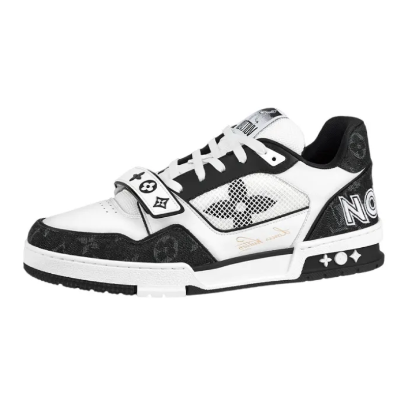 Louis Vuitton LV trainer LOW TOP Velcro strap black white