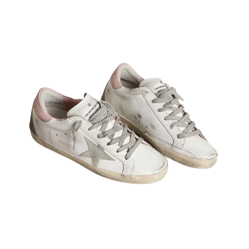 Golden Goose Super-Star white leather upper gray suede star