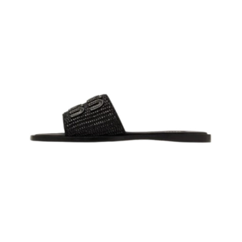 Miu Miu women's black flat slippers
