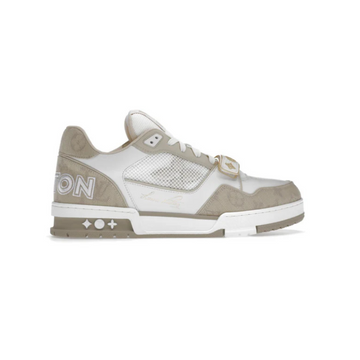 Louis Vuitton LV trainer LOW TOP Velcro strap beige white