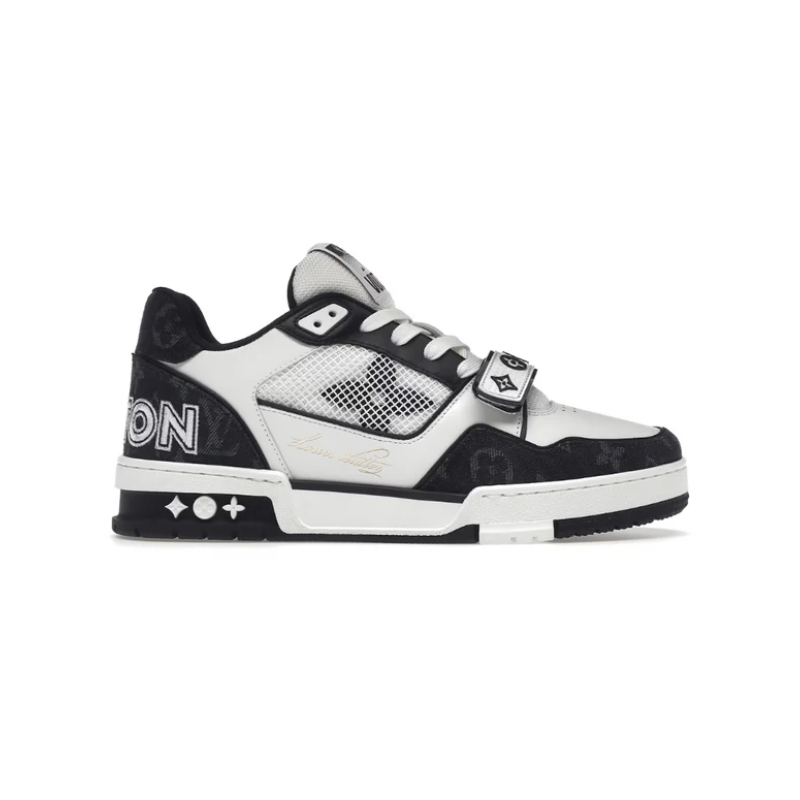 Louis Vuitton LV trainer LOW TOP Velcro strap black white
