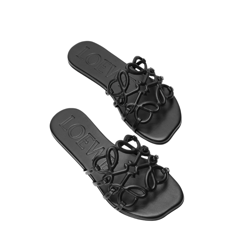 LOEWE Petal Anagram slides black