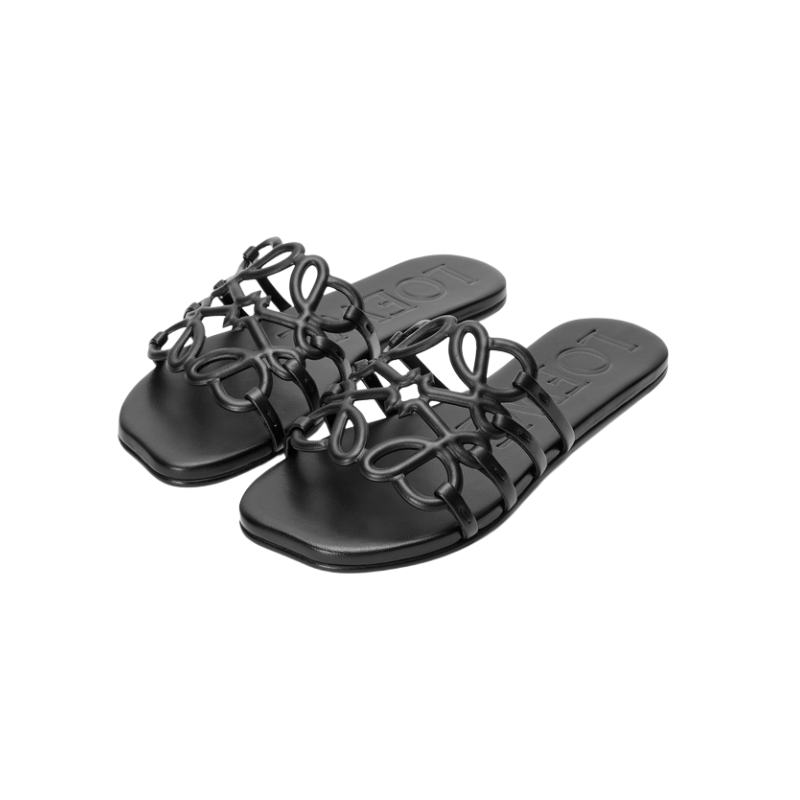 LOEWE Petal Anagram slides black
