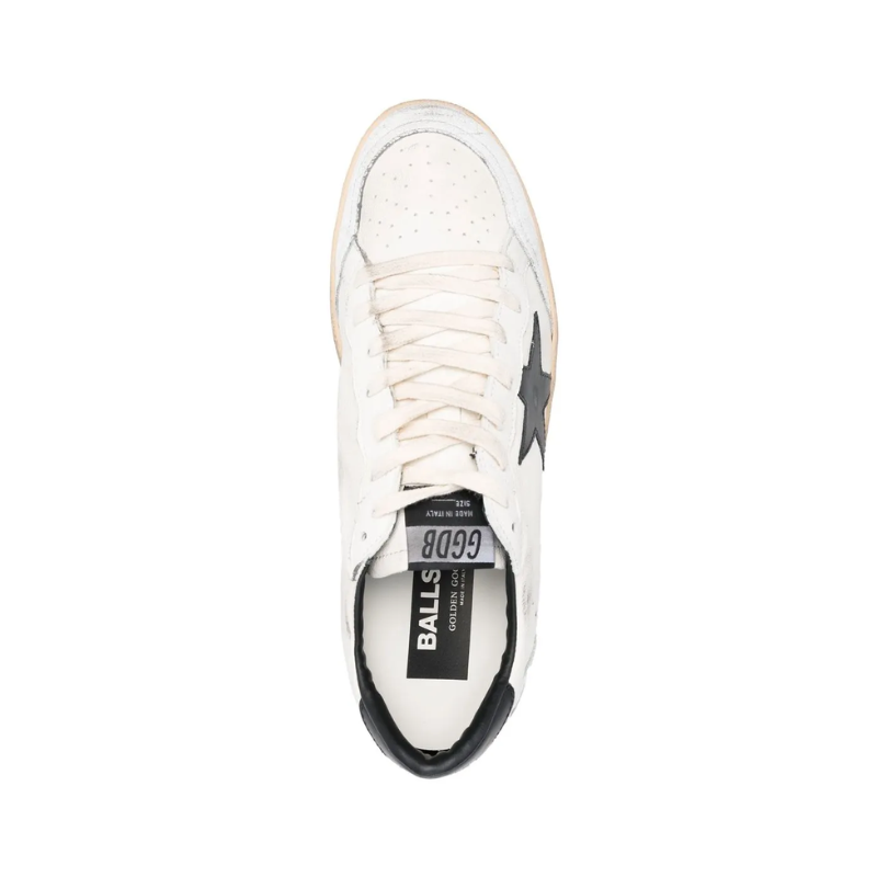 Golden Goose Ball Star dark white nappa leather with a black star
