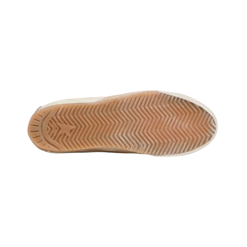 Golden Goose True-Star white nappa leather with a gold star and beige suede