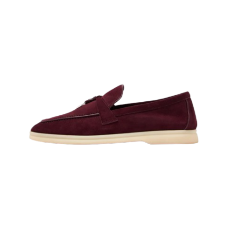 Loro Piana Summer Walk suede loafer burgundy