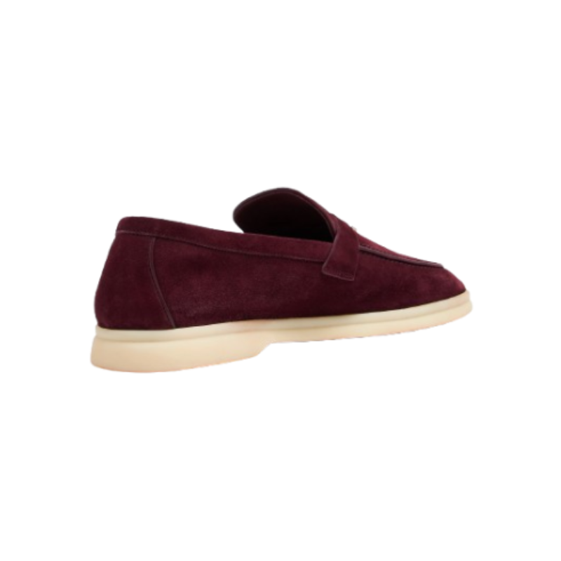 Loro Piana Summer Walk suede loafer burgundy