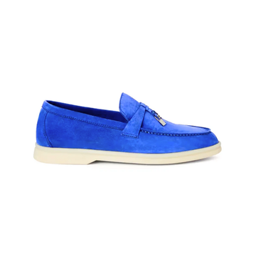 Loro Piana Summer Charms Walk Loafer blue suede