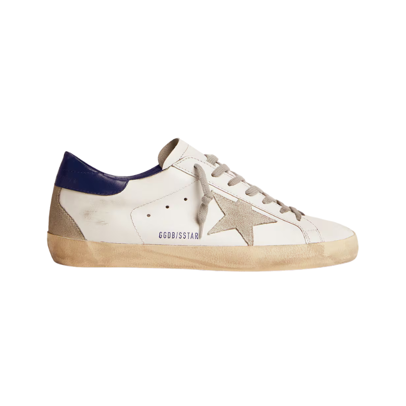 Golden Goose Super-Star with suede star and blue heel tab