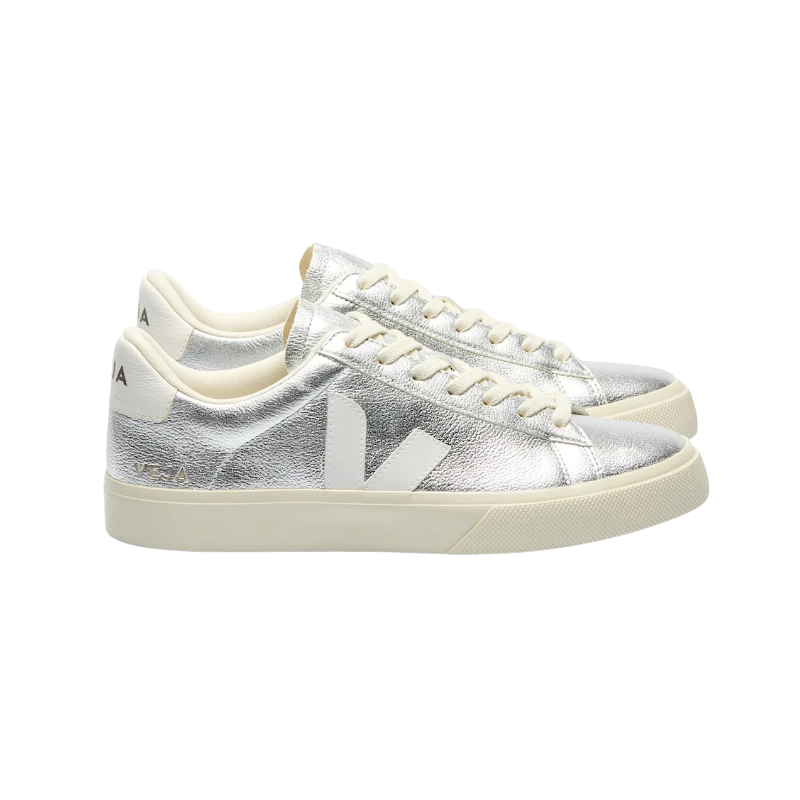 VEJA Campo Leather Silver / White
