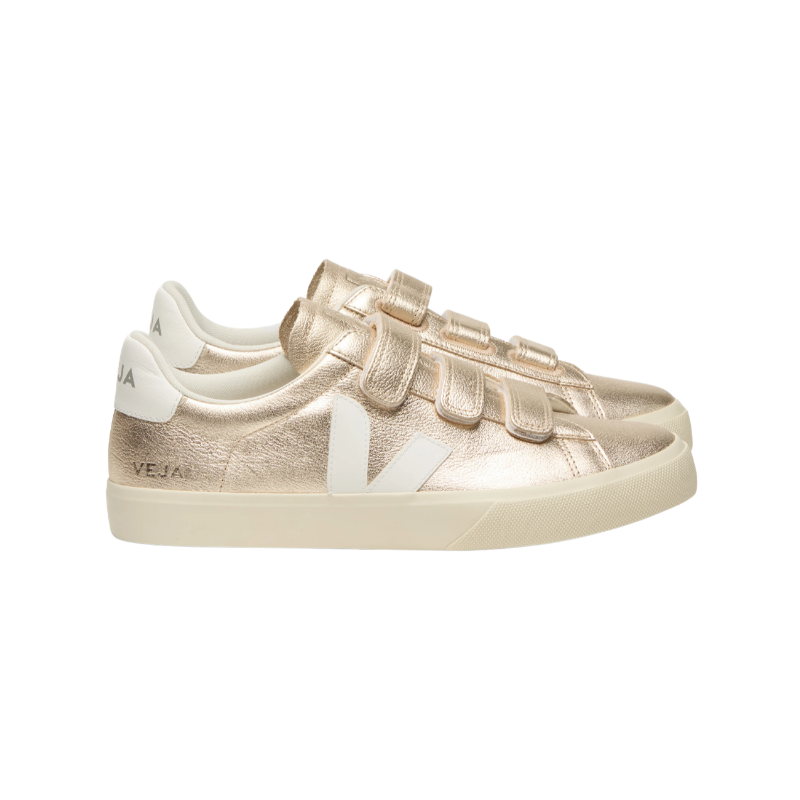 Veja Recife ChromeFree Leather Metallic Gold