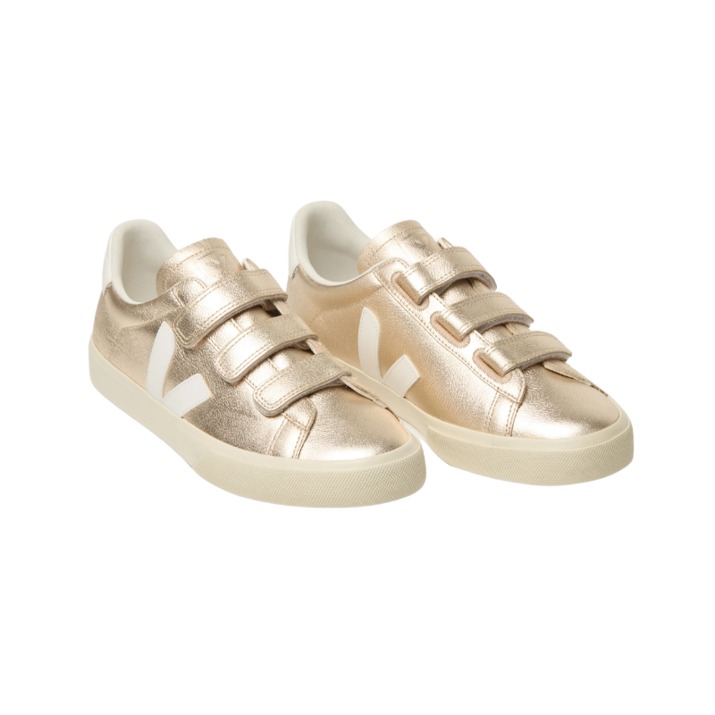 Veja Recife ChromeFree Leather Metallic Gold
