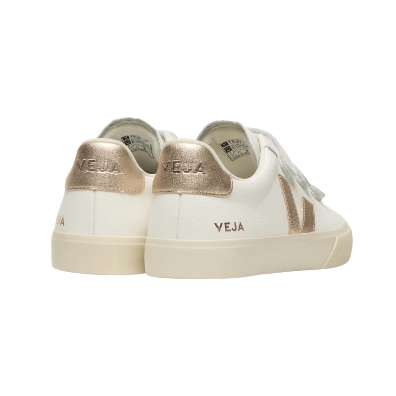 Veja Recife ChromeFree Leather White / Platine Metallic Gold